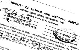 Example of a Home Guard enrolment form