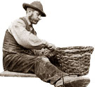 Gypsy man weaving basket. Cat ref: COPY 1/380