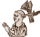 Marginal drawing of Thomas Becket, c. 1282-92. Cat ref: E 36/274