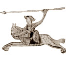 Marginal drawing of a knight, c. 1292-1305. Cat ref: E 36/275