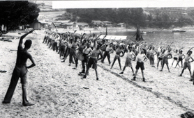 Photograph of prisoners of war, Hiroshima, Japan (Catalogue reference: AIR 49/384)