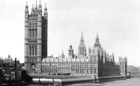 Photograph of Houses of Parliament from Lambeth Bridge, 1899 (Catalogue reference: COPY 1/442/ii)