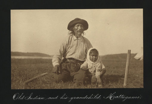 Old Indian and his grandchild: Mattagami. Catalogue reference: CO 1069/279