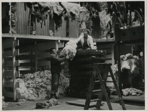 Pressing wool: Pebble Island, Falkland Islands. Catalogue reference: CO 1069/315