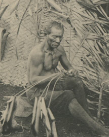 Waiomgomo making baskets