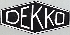 A trade mark for Dekko registered in 1938 (catalogue reference BT 82/1383, design number 585505). Dekko manufactured cine cameras and projectors between the 1930s and 1950s.