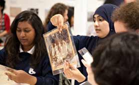 Photographs of students at the Bishopsgate Institute