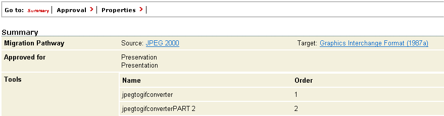 Example of detailed migration pathway