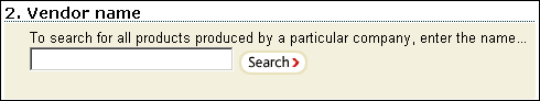Example of vendor name search box