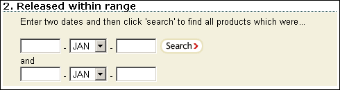 Example of released within range search box