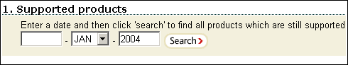 Example of supported products  search box