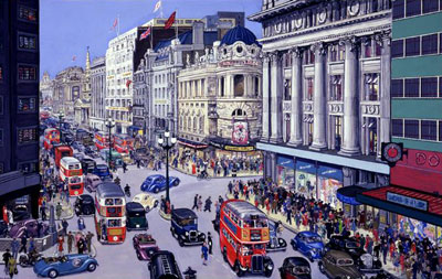 West End London street scene, by Grace Golden