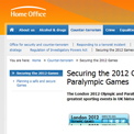 Home Office Securing the 2012 Games - archived website