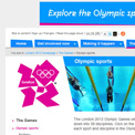 London 2012 Sports website