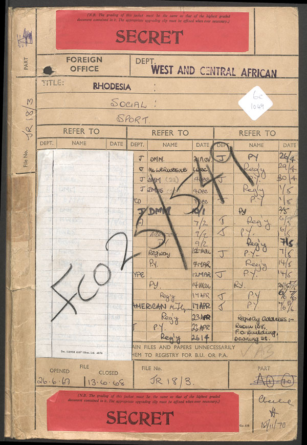 Extract from record FCO 25/549