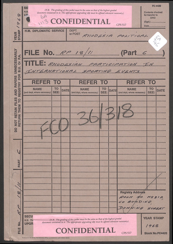 Extract from record FCO 36/318