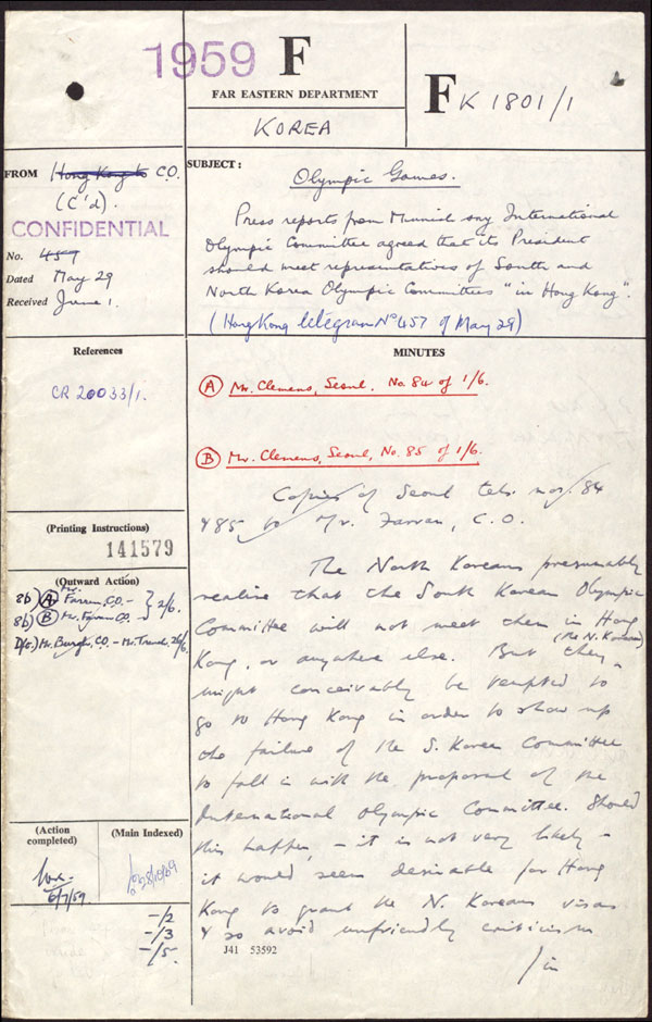 Extract from record FO 371/141579