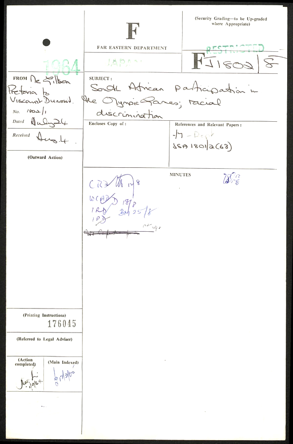 Extract from record FO 371/176045
