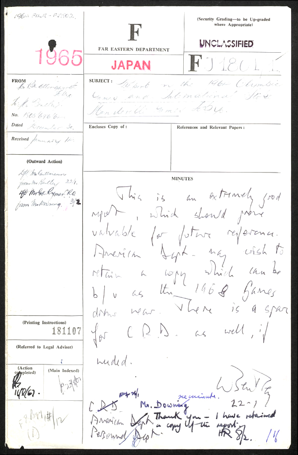 Extract from record FO 371/181107