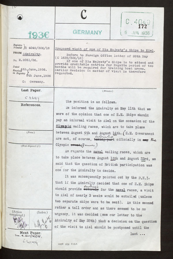 Extract from record FO 371/19940/4049