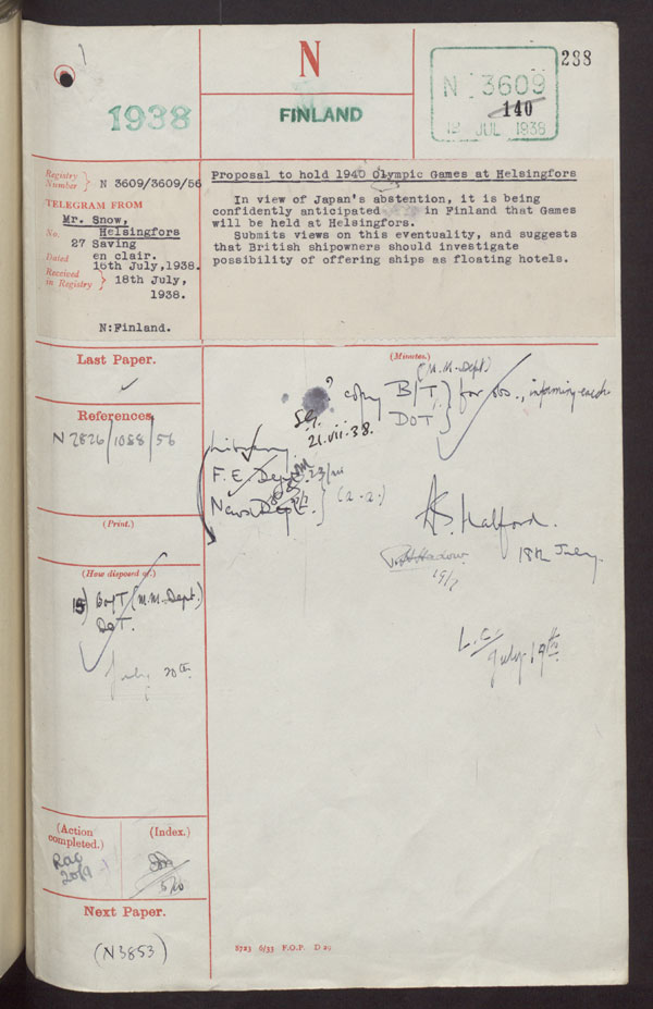 Extract from record FO 371/22270/3853