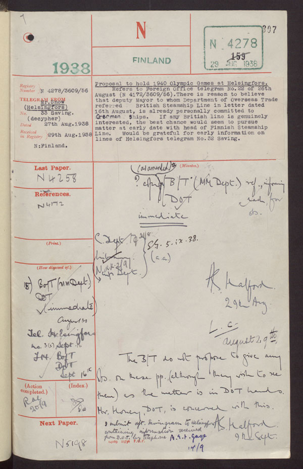 Extract from record FO 371/22270/4278