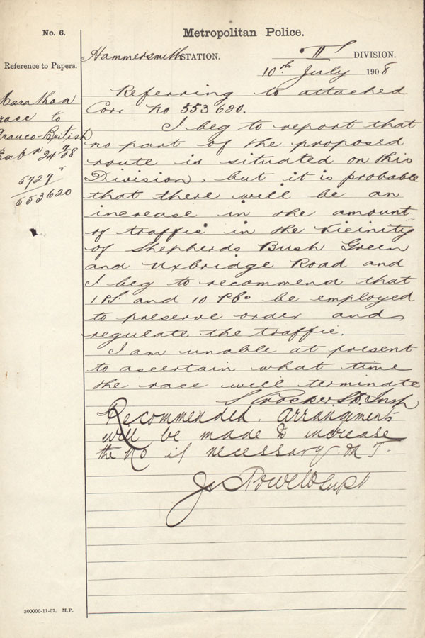Extract from record MEPO 2/1156