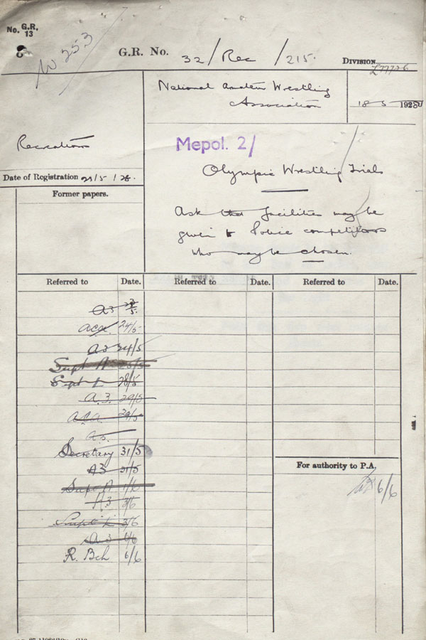 Extract from record MEPO 2/3760/215