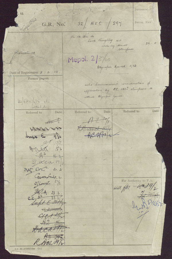 Extract from record MEPO 2/3760/297