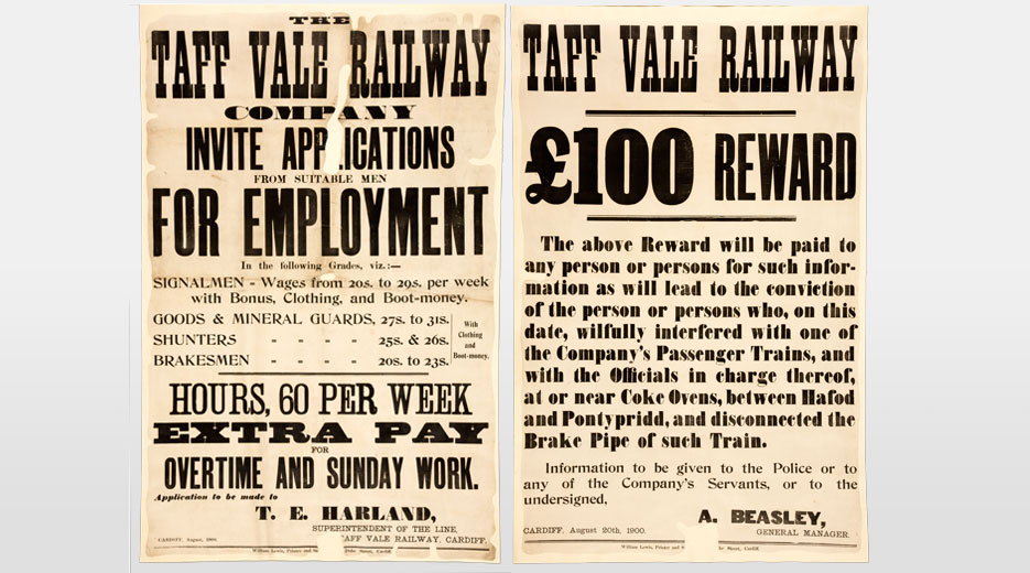Poster concerning the Taff Vale Railway strike