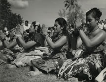 Tongan girls in a dance, Tonga Catalogue reference: CO 1069/666