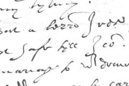 Section of a handwritten document.