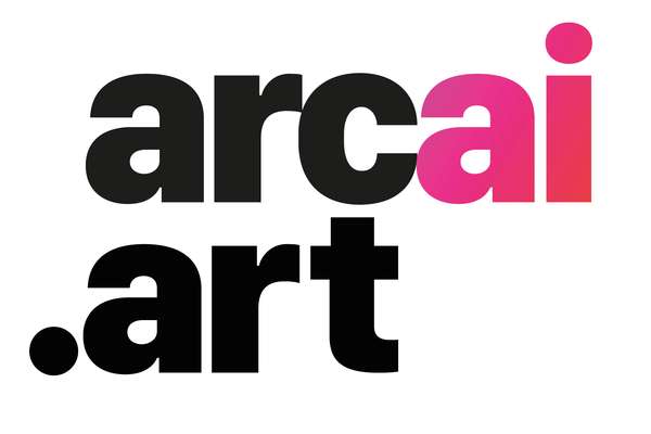 The logo for ArcaiArt with black and pink text.