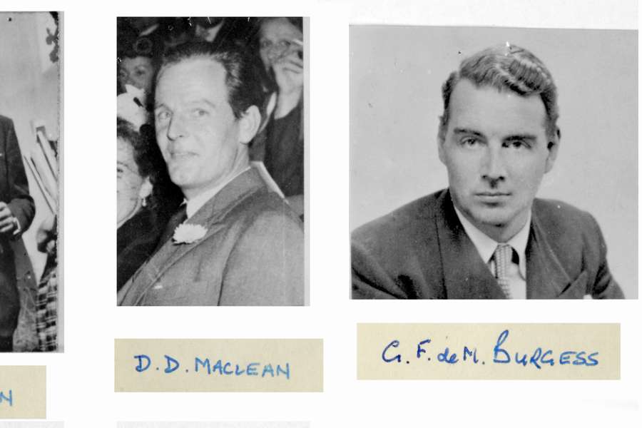 Three black and white photos of three different men. Their names are written under their photos.