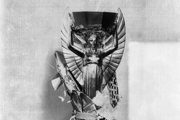 Black and white photograph of the football world cup