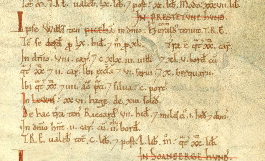 A short extract from Domesday book.