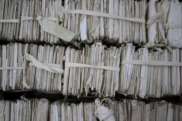bundles of white paper