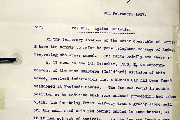 Typed letter headed Surrey Constabulary Guildford