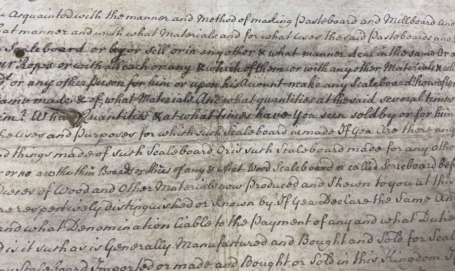 A document from E134/26Geo2/Mich3, records depositions from 1752 in Gloucestershire for the Attorney General on behalf of the Crown.