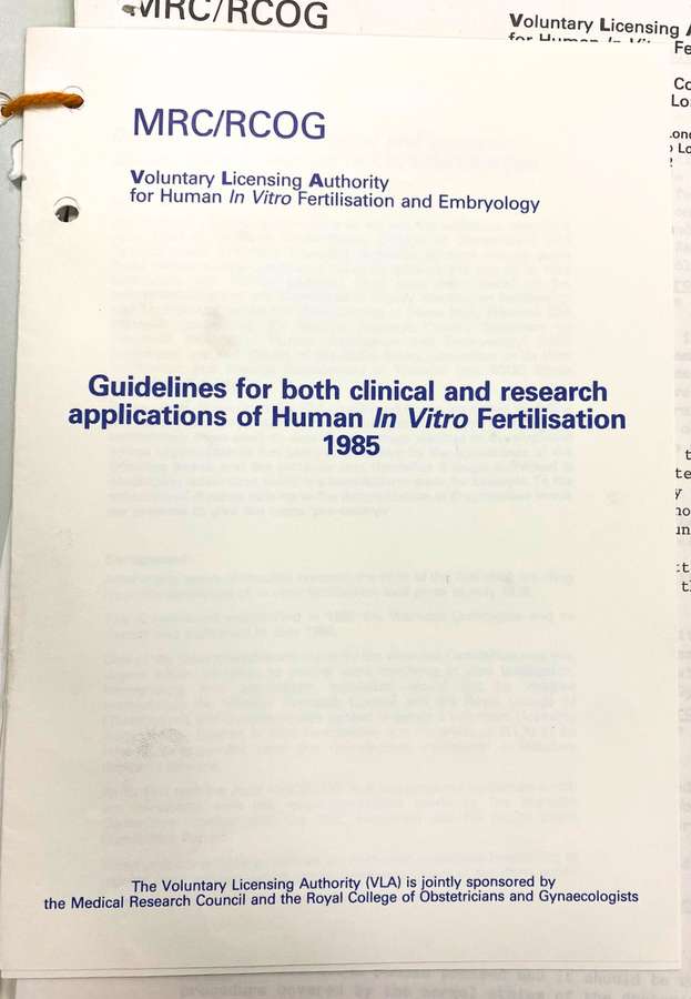 Cover of a leaflet with blue font.
