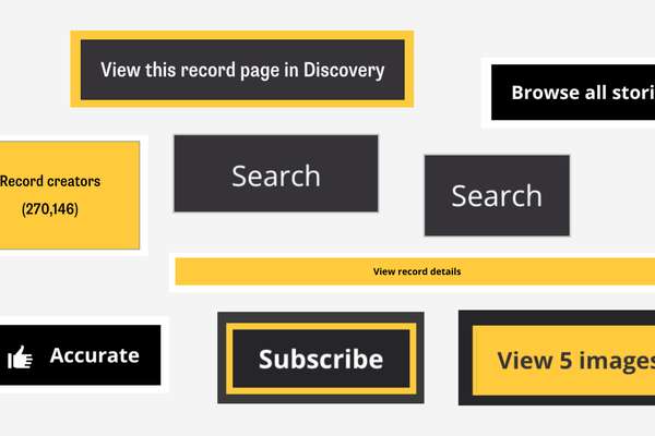 An array of buttons of different designs from a website.