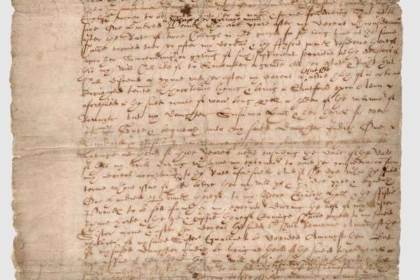 A hand-written manuscript written in black ink in one block paragraph filling the whole page.
