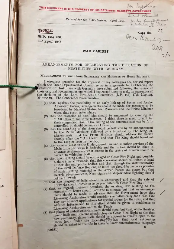 Printed document containing a list of recommendations.
