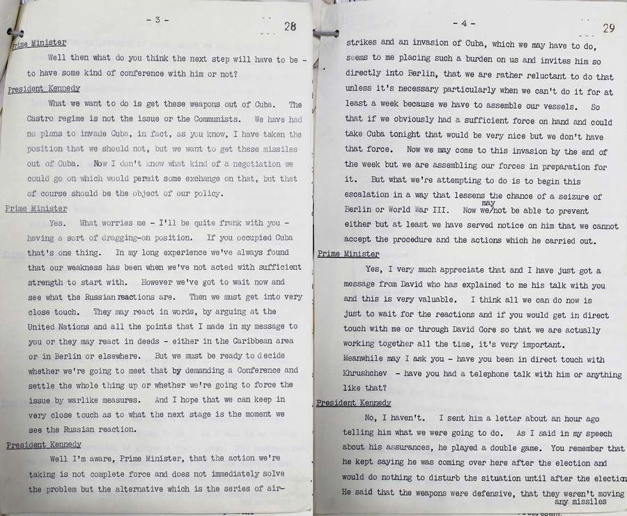 Two pages from a typewritten document.