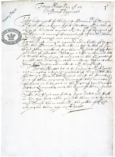 A handwritten recipe for six mince pies, written across 23 lines.