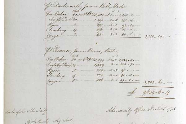 A handwritten list of destroyed items with their values written besides them.