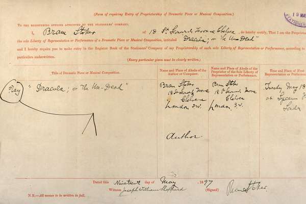 An official form printed in red ink and filled in with black handwriting.