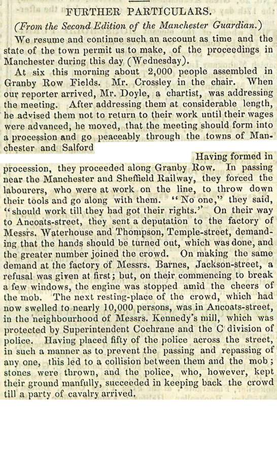Extracts from a printed newspaper.