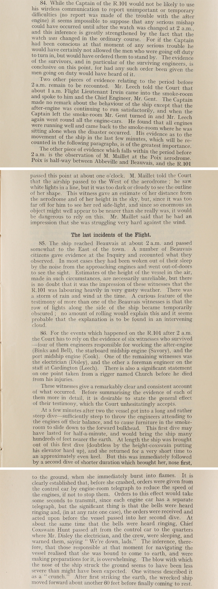 Extract from the Report of the R.101 Inquiry, March 1931 (AIR 5/920)