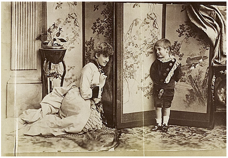 Photograph of well dressed woman and boy, 1888 (COPY 1/391 f.164)